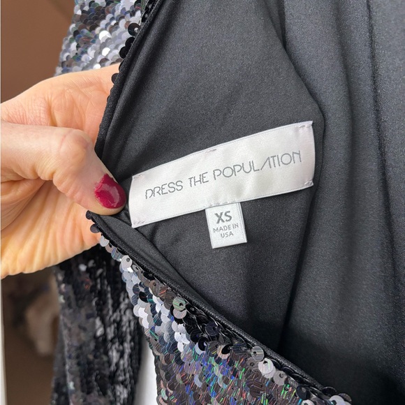 Black Sequin Dress the Population XS Cocktail dress - Picture 4 of 4